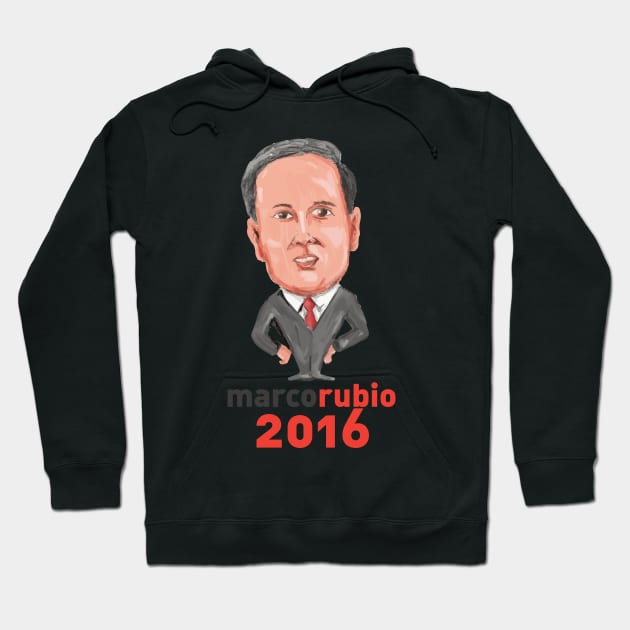 Marco Rubio 2016 President Caricature Hoodie by retrovectors